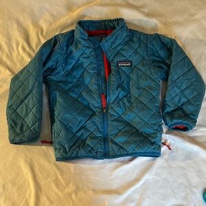 Patagonia Blue Quilted Jacket with Red Interior